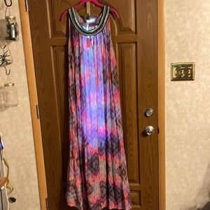 Avenue Colorful Patterned Maxi Dress